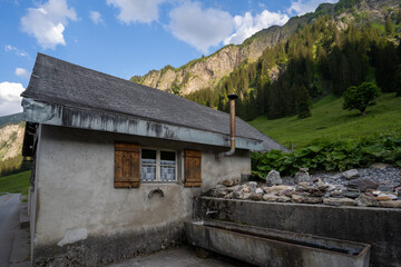 Fototapeta na wymiar Weisstannental in der Schweiz