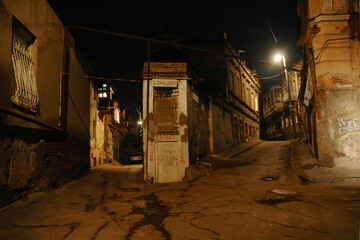 Old town street at night. Tbilisi, Georgia, Caucasus.