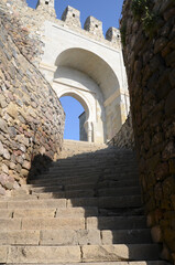 Stone stairs. Rabati Castle (fortress). Akhaltsikhe town,  Samtskhe-Javakheti Region, Georgia, Caucasus.