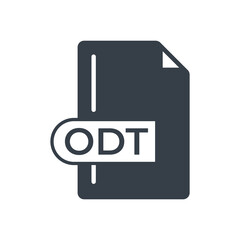 ODT File Format Icon. ODT extension filled icon.