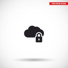 Cloud lock  vector icon , lorem ipsum Flat design