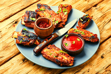 Delicious fried ribs