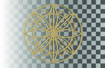 Islamic ornament vector.modern golden ornament on a transparent background. vector illustration. Mandala