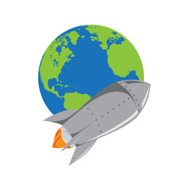 rocket and planet earth