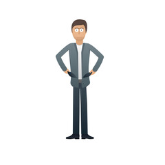 Businessman with empty pockets. No money. Financial crisis, vector illustration