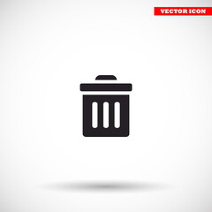 Trash vector icon , lorem ipsum Flat design
