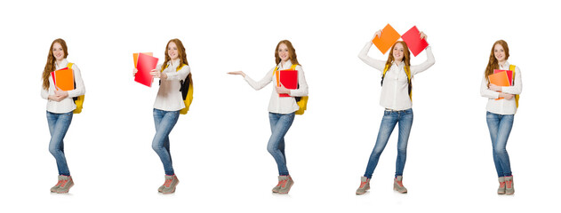 Young student isolated on the white background