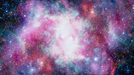 Hubble views galaxy and nebula. Elements of this image furnished by NASA