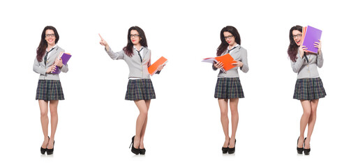 Obraz premium Young student isolated on the white background