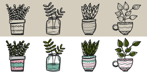 PLANTS - DOODLE - ILLUSTRATION - DECORATION