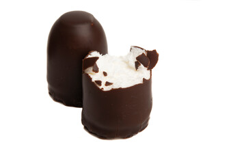 souffle in chocolate isolated