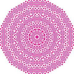 Mandala Design in a white background.Pink Color Decorative Design.
