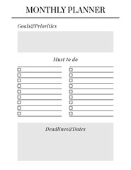 Planner sheet vector. Printable vertical notebook page