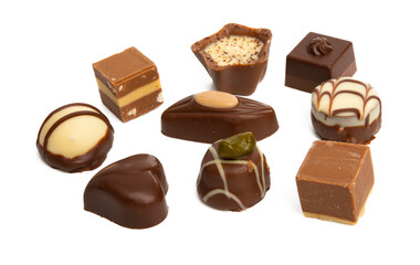 chocolate candies isolated