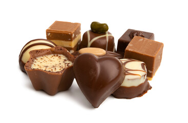 chocolate candies isolated