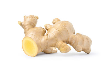 Ginger Rhizomes (Root)  isolated on white background. Clipping path.