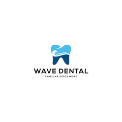 Illustration of modern and clean teeth markings with beautiful waves inside.