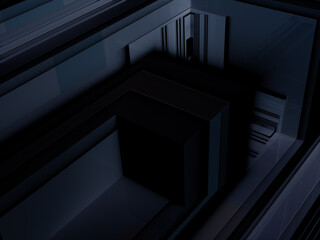 Obraz premium surreal futuristic digital 3d design art abstract background fractal illustration for meditation and decoration wallpaper