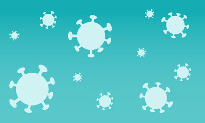 Vector blue background with white coronavirus, image of the virus. For wed sites, banners
