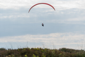 Paragliding at Noordwijk beach in the netherlands