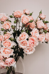 bouquet of roses on light background