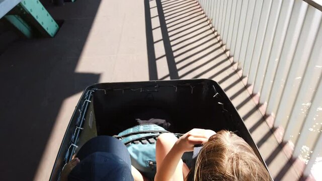 Children having a ride in a cargo bike
