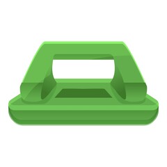 Green hole puncher icon. Cartoon of green hole puncher vector icon for web design isolated on white background