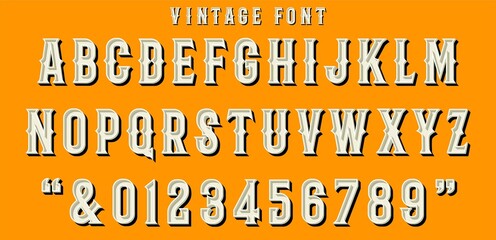 vintage font vector
