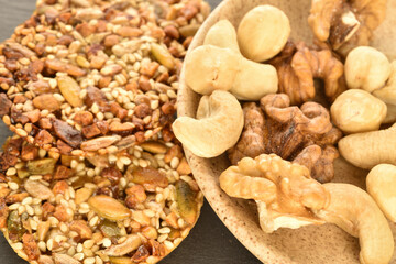 A few delicious walnut cookies, close-up.