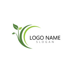 Logos of green Tree leaf ecology