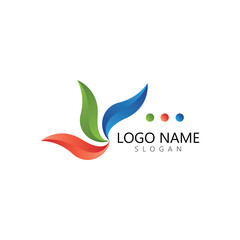 Logos of green Tree leaf ecology