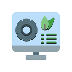 eco mechanism settings icon in flat style. vector illustration for graphic design, website, UI isolated on white background. EPS 10