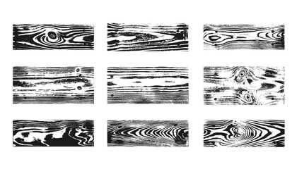Wood texture white black set. Wooden planks pattern overlay texture. Grunge sketch effect. Crack motif for design wall, floor, rustic, old rough. Stylish retro abstract background. Vector illustration - 360864525