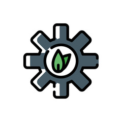filled line style icon of eco mechanism settings isolated on white background. EPS 10