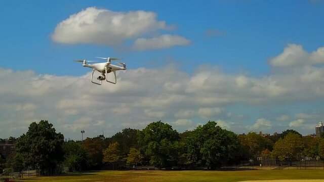 View of a hovering drone