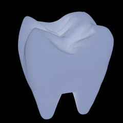 Colorful tooth. 3d illustration. On a black background.
