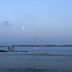 Gwang-An bridge view from Gwang-An beach, Busan, at summer vacation season