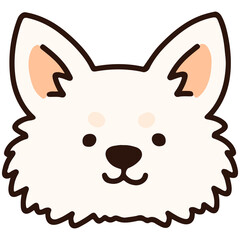 Outlined white Chihuahua front head