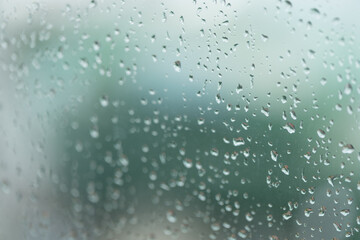 Heavy rain on the glass