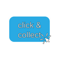 click and collect icon on white background. flat style. E-commerce concept. buy online pick up at store sign.
