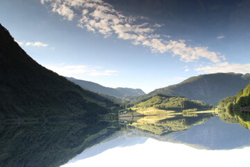 mountain landscape with lake