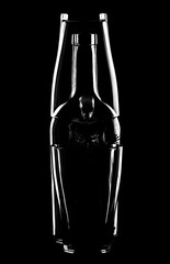 abstraction of glass objects and skeleton