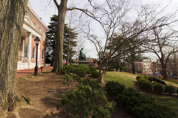 Spring vista from the eastern grounds of the Maryland State House, State Circle, Annapolis, Maryland 
