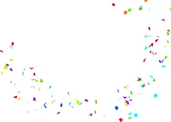 Multi-colored confetti flying in a circle