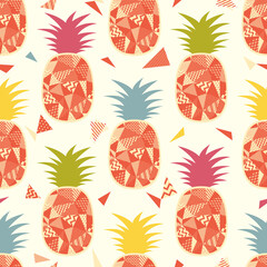 Pineapple seamless pattern vector illustration