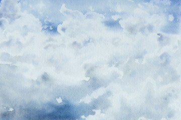 Fototapeta na wymiar Watercolour painting nature sky background