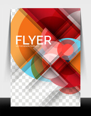 Fototapeta premium A4 flyer annual report circle design, vector background print template