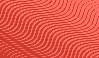 Coral Trendy Color Background with Diagonal Stripes. Vector Illustration.