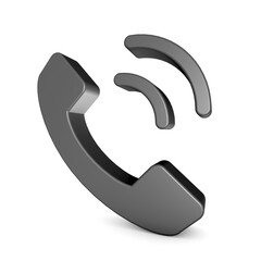 Telefon Kontakt Symbol in stahlgrau 3D Render