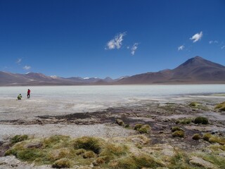 Eduardo Avaroa Andean Fauna National Reserve under the blue sky
